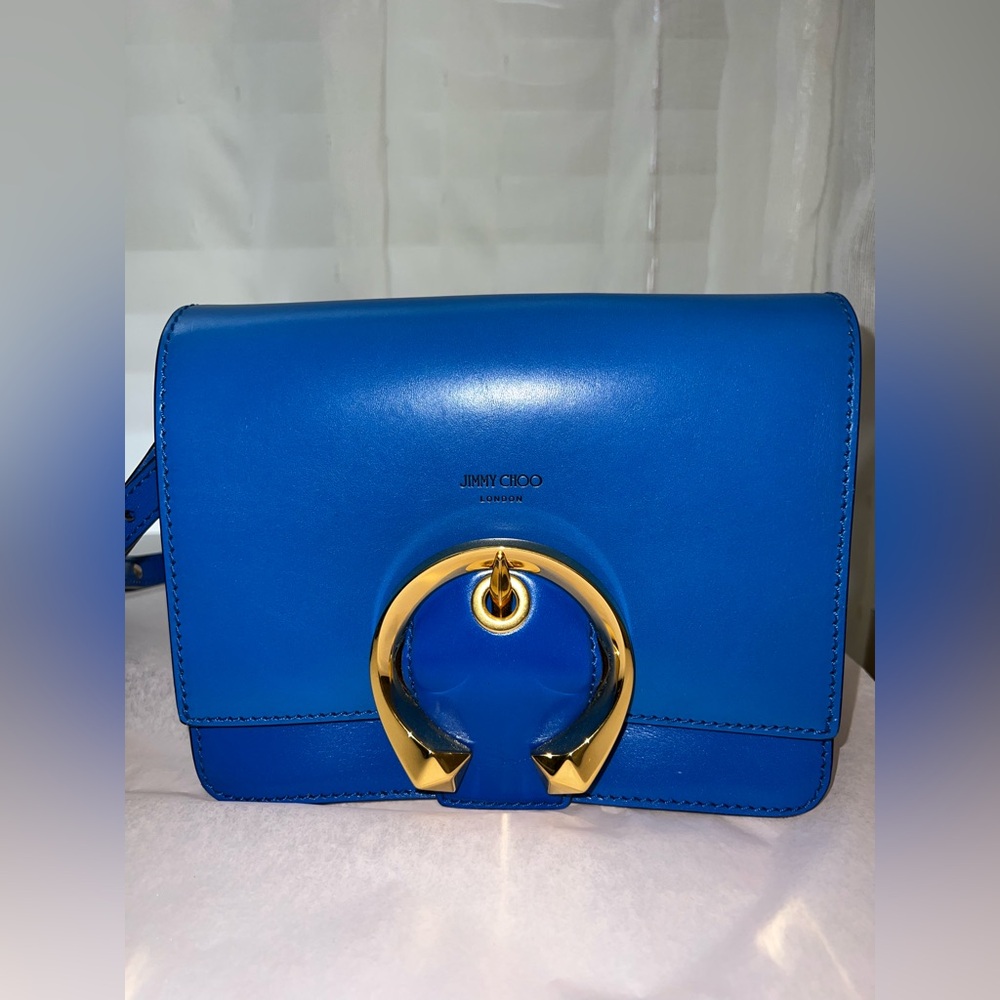 JIMMY CHOO Leather Shoulder Bag Madeline - Electric Blue